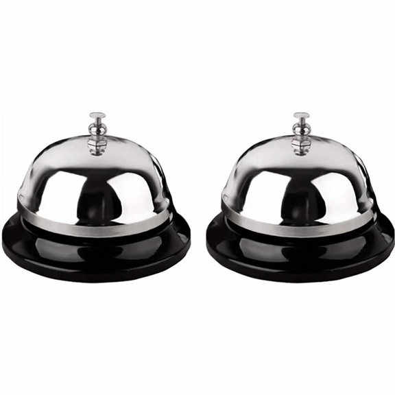 AIJIA 2 Packs 3.35 Inch Diameter with Metal Anti-Rust Construction, Ringing, Durable, Desk Bell Service Bell for Hotels, Schools