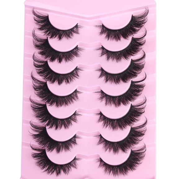 AIJIA Fox Eye Gradient Lifted False Eyelashes Multipack, Inner Short Outer Elongated Wispy Strip Lashes Soft Faux Mink Fluffy Lashes for Daily Date Party Eye Makeup