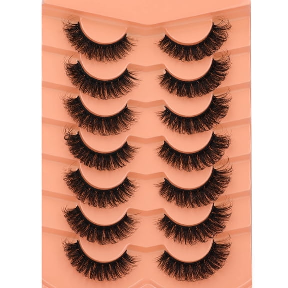 AIJIA Multi Layer Fluffy Volume False Eyelashes Multipack, Tapered End Natural Faux Mink Strip Lashes Ultra Soft Comfort Light Lashes for Daily & Party Makeup