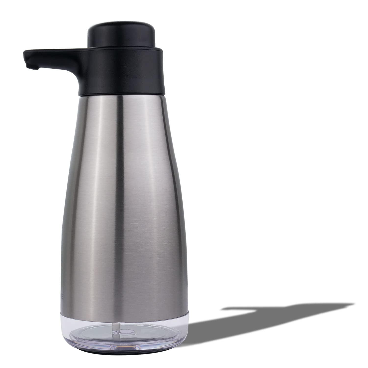 Stainless Steel and Black Liquid Soap Dispenser, 15 fl. oz