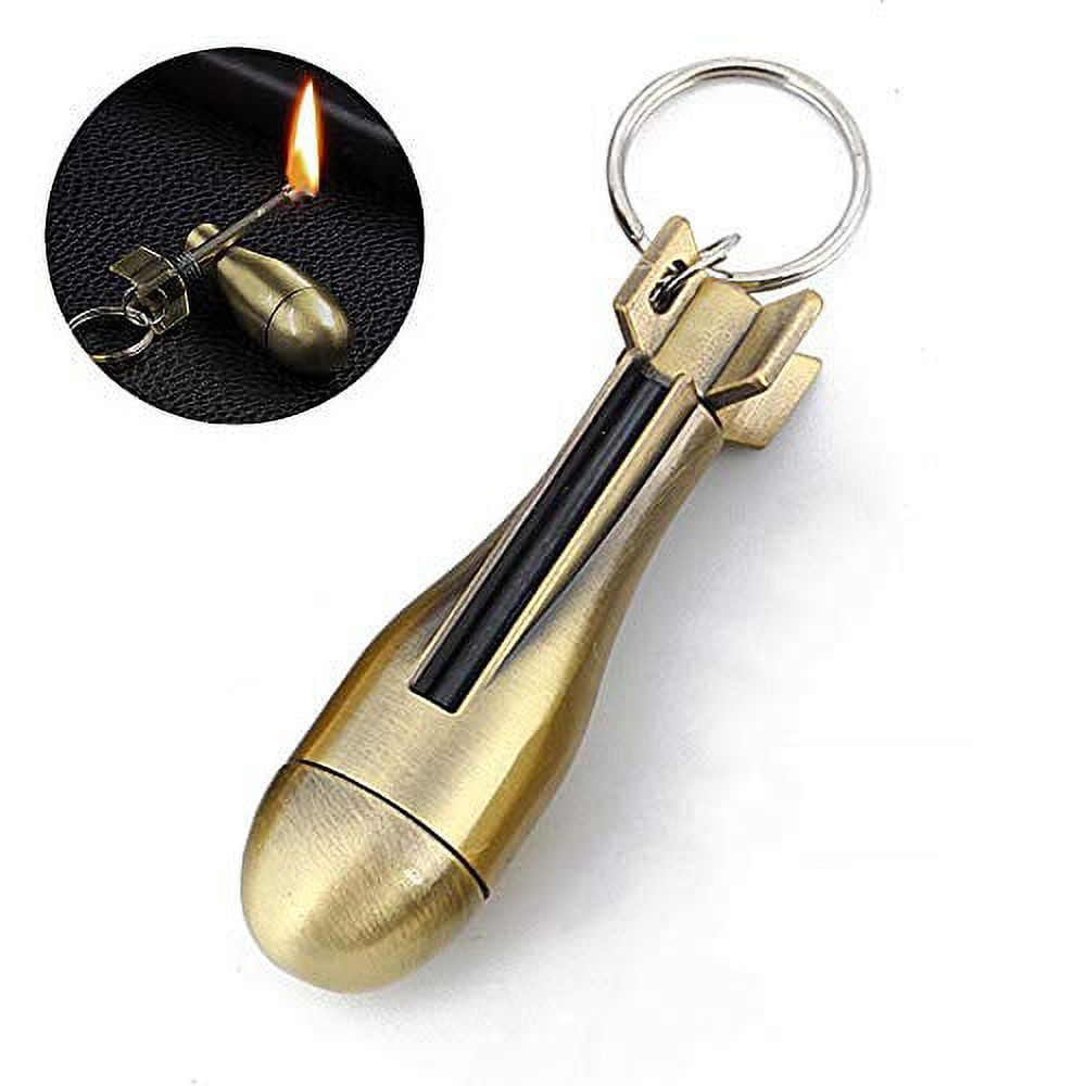 AIKENR Keychain Matchstick Fire Starter, Permanent Match Flint Metal