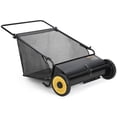thumbnail image 1 of AIKKYS 21" Push Lawn Sweeper with Height Adjustment & 4 Fast Spinning Brushes,3.5 Cu. Ft. Leaf & Grass Collector for Grass Clippings,Leaves & Debris,Black-Yellow Wheels, 1 of 8