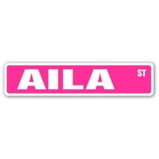 AILA Street Sign Childrens Name Room Sign | Indoor/Outdoor |  18" Wide