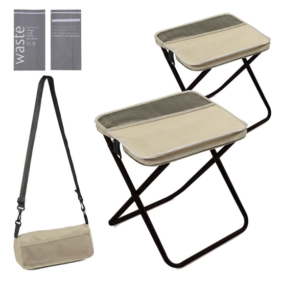 AILDEDE Foldable Backpack Stool, 2 Pack Small & Medium Portable Collapsible Stools