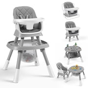 AILEEKISS 15-in-1 Baby High Chair, Toddler Dining Booster Seat with Activity Center, Grey