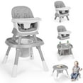 thumbnail image 1 of AILEEKISS 15-in-1 Baby High Chair, Toddler Dining Booster Seat with Activity Center, Grey, 1 of 10