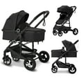 thumbnail image 1 of AILEEKISS 3-in-1 Convertible Baby Stroller with Big Seat and Adjustable Canopy, 24 Pound, Black, 1 of 10