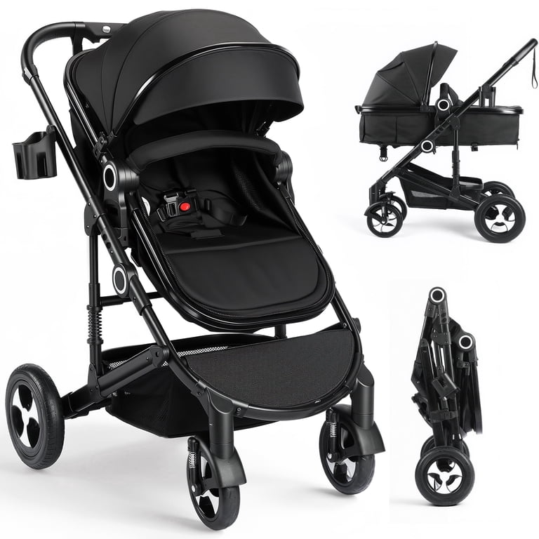 AILEEKISS 3-in-1 Convertible Baby Stroller with Big Seat and