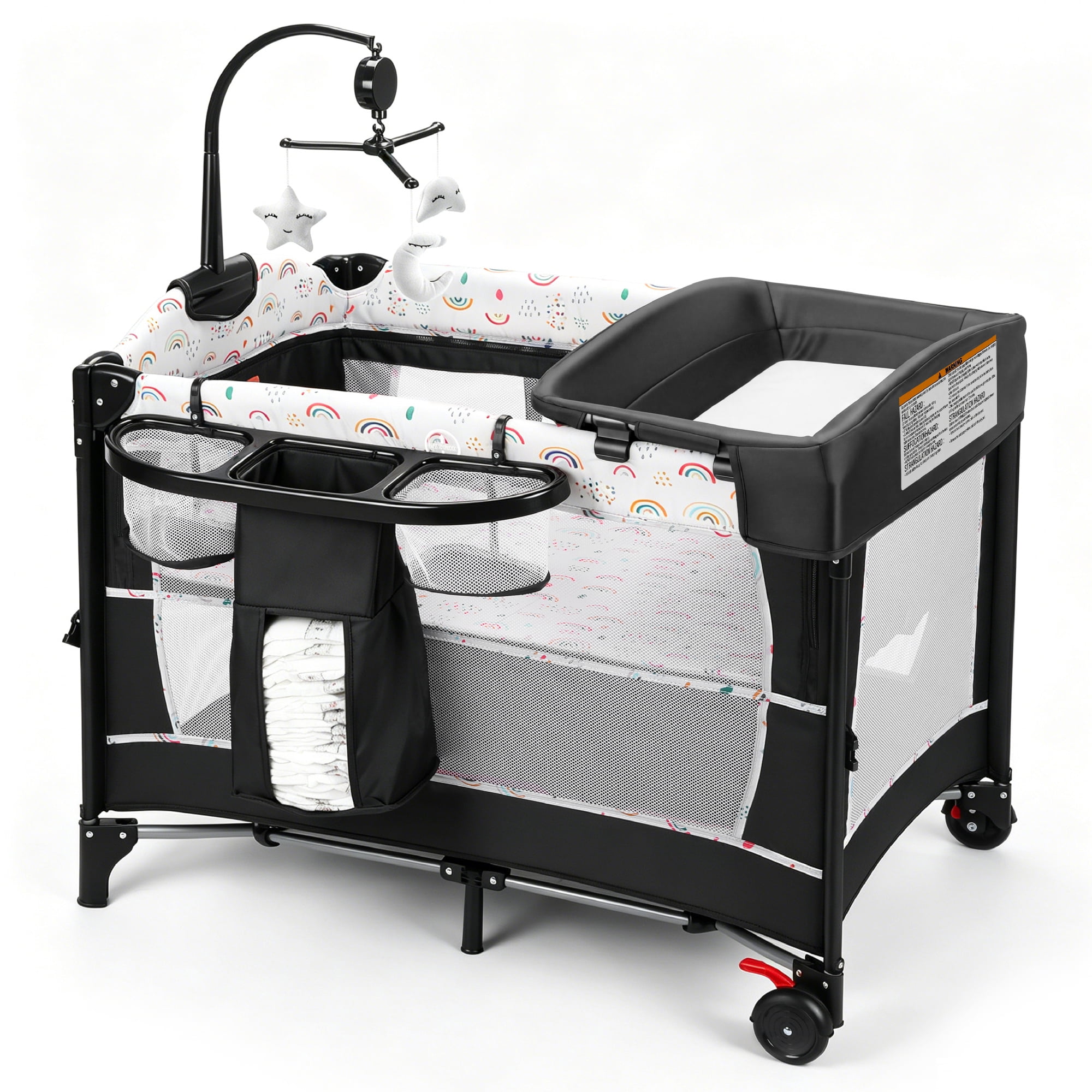 AILEEKISS 4-in-1 Portable Baby Play Yard with Changing Table for