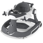 AILEEKISS 5-in-1 Musical Baby Walker with Wheels, Foldable Baby Walker for Boys Girls, Grey