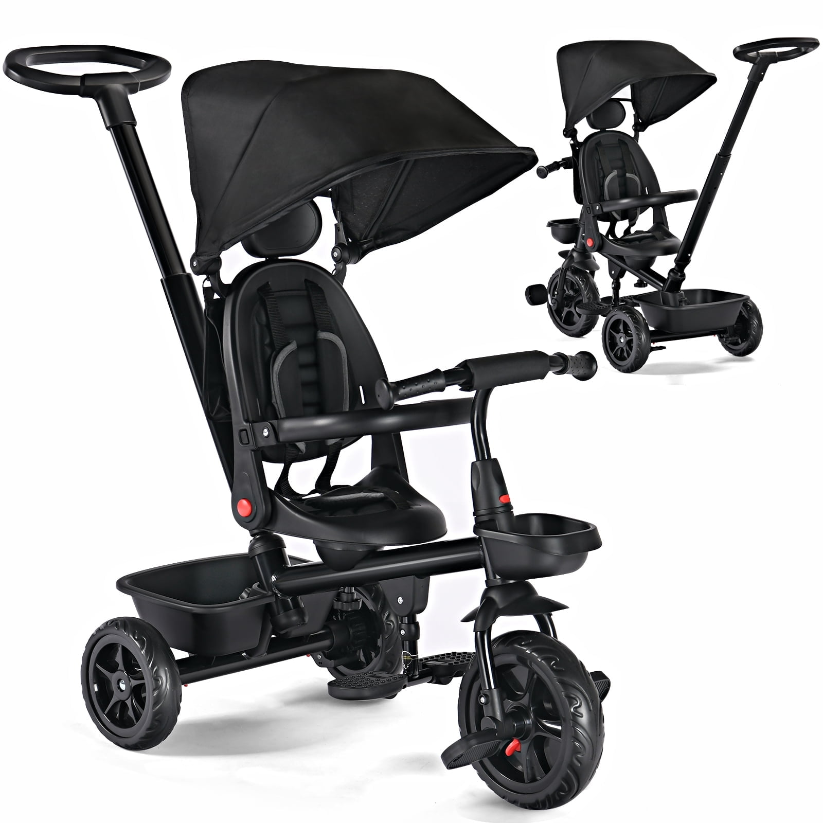 AILEEKISS 6-in-1 Kids' Tricycle Stroller Unisex Toddler Ride Trike ...