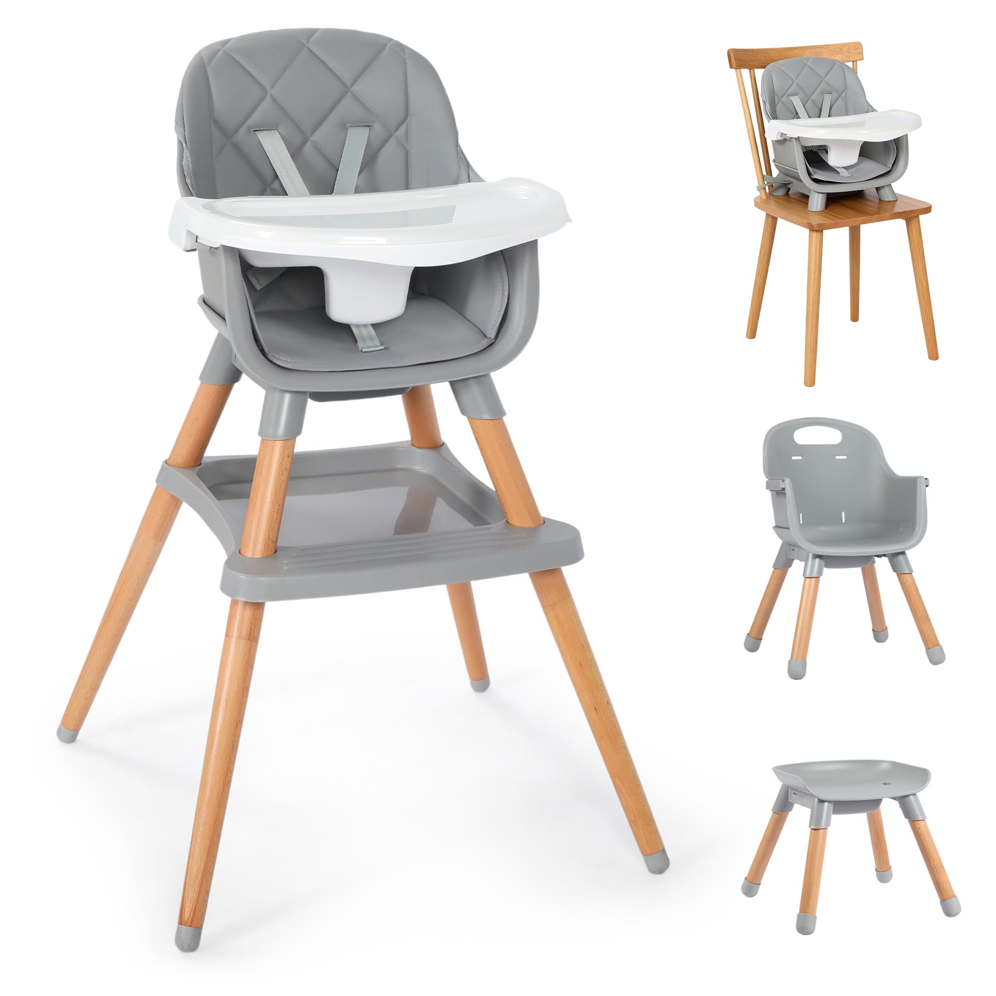 Walmart daily deals:  Walmart Cyber Monday Deals 2025 - AILEEKISS Wooden Baby High Chair, Convertible 7-in-1 Feeding Chair with Removable Tray