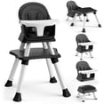 thumbnail image 1 of AILEEKISS 8-in-1 Baby High Chair, Toddler Booster Seat with Dishwasher-Safe Tray, Black, 1 of 12
