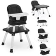 thumbnail image 1 of AILEEKISS 8-in-1 Baby High Chair, Toddler Booster Seat with Dishwasher-Safe Tray, Black, 1 of 10