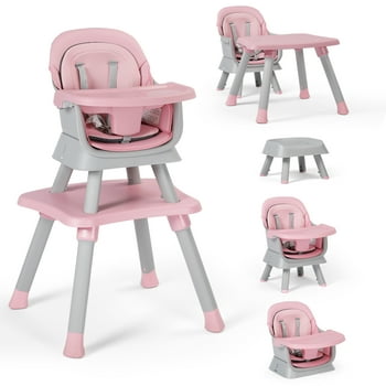 AILEEKISS 8 in 1 Baby High Chair, Toddler Dining Booster Seat for Eating,Pink