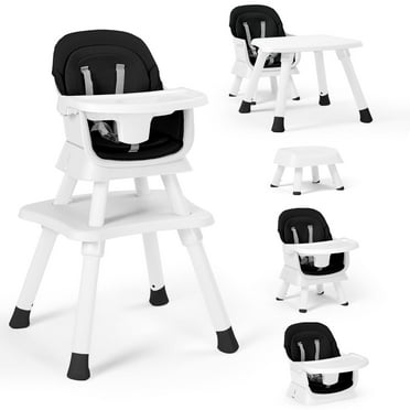 AILEEKISS 8 in 1 Baby High Chair, Toddler Dining Booster Seat for Eating, White