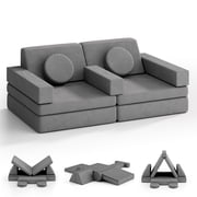 AILEEKISS Modular Kids Sofa Couch Playset, 9 Pcs Indoor Baby Play Couch Furniture for Toddlers