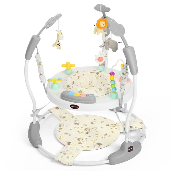 AILEEKISS Baby Jumper Activity Center with 360° Rotating Seat, Toddler Bouncer for 6 Months+, Grey