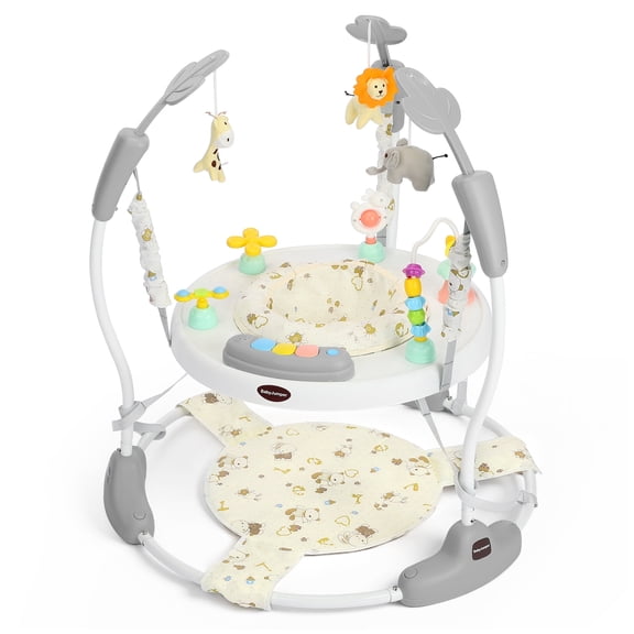 AILEEKISS Baby Jumper Activity Center with 360° Rotating Seat, Toddler Bouncer for 6 Months+, Grey