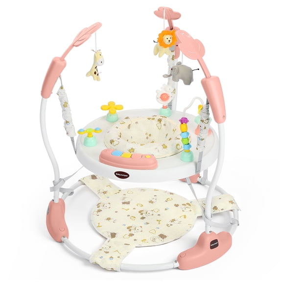AILEEKISS Baby Jumper Activity Center with 360° Rotating Seat, Toddler Bouncer for 6 Months+, Pink