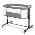 thumbnail image 1 of AILEEKISS Baby Bassinet with Wheels, Height Adjustable Newborn Bedside Sleeper for Baby, Grey, 1 of 12