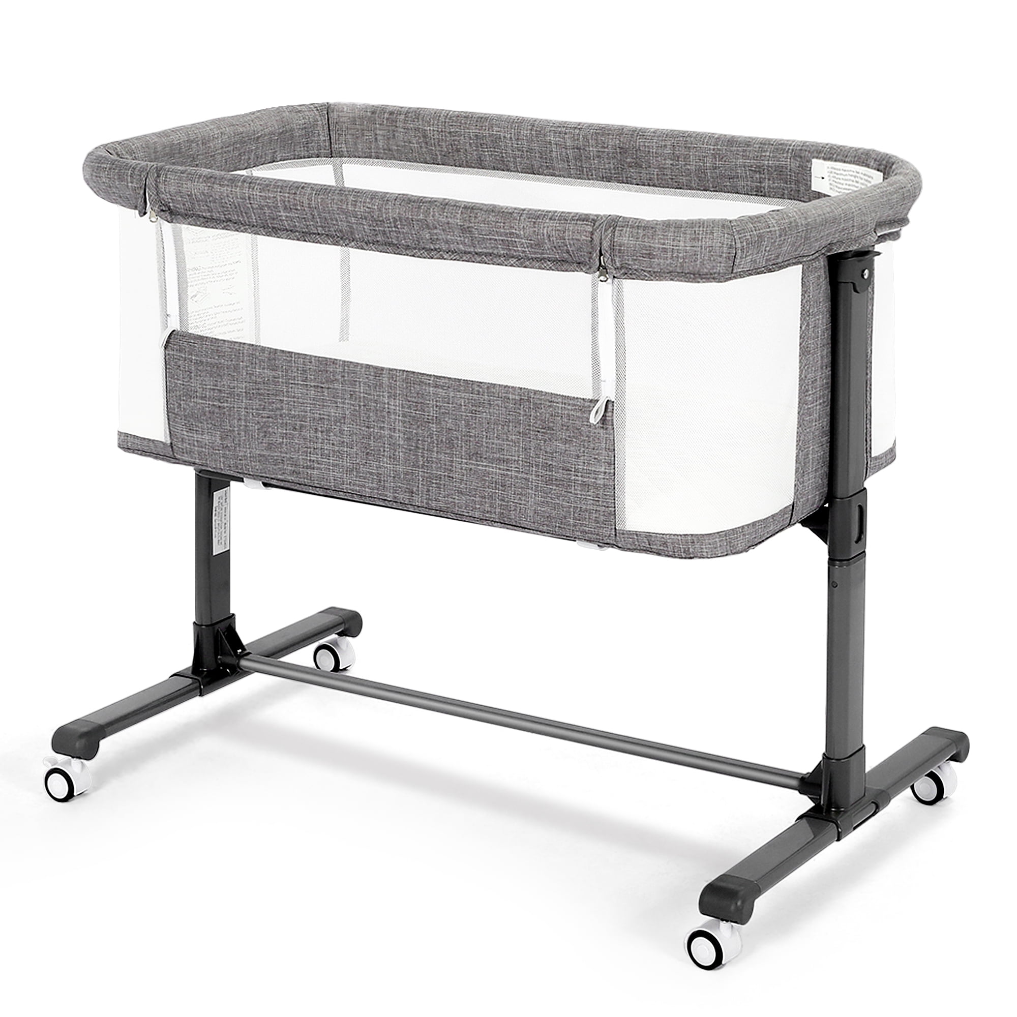 Mon petit âne AILEEKISS Baby Bassinet with Wheels, Height Adjustable