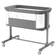 AILEEKISS Bedside Bassinet for Newborn, 6 Height Adjustable Baby Bassinet with Wheels, Grey