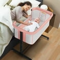 thumbnail image 1 of AILEEKISS Baby Bassinet with Wheels Adjustable Bedside Sleeper Bassinet Newborn Baby Crib, Pink, 1 of 9