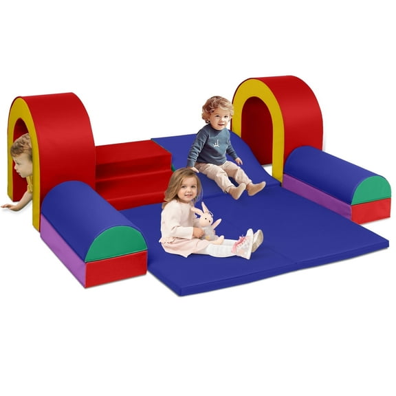 AILEEKISS Toddler Foam Climb Blocks, 10Pcs Indoor Baby Playground Climbers Toy for Children, Blue