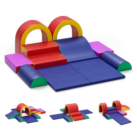 AILEEKISS 10-Piece Foam Climber for Toddlers, Indoor Modular Soft Climbing Toy for Children, Blue