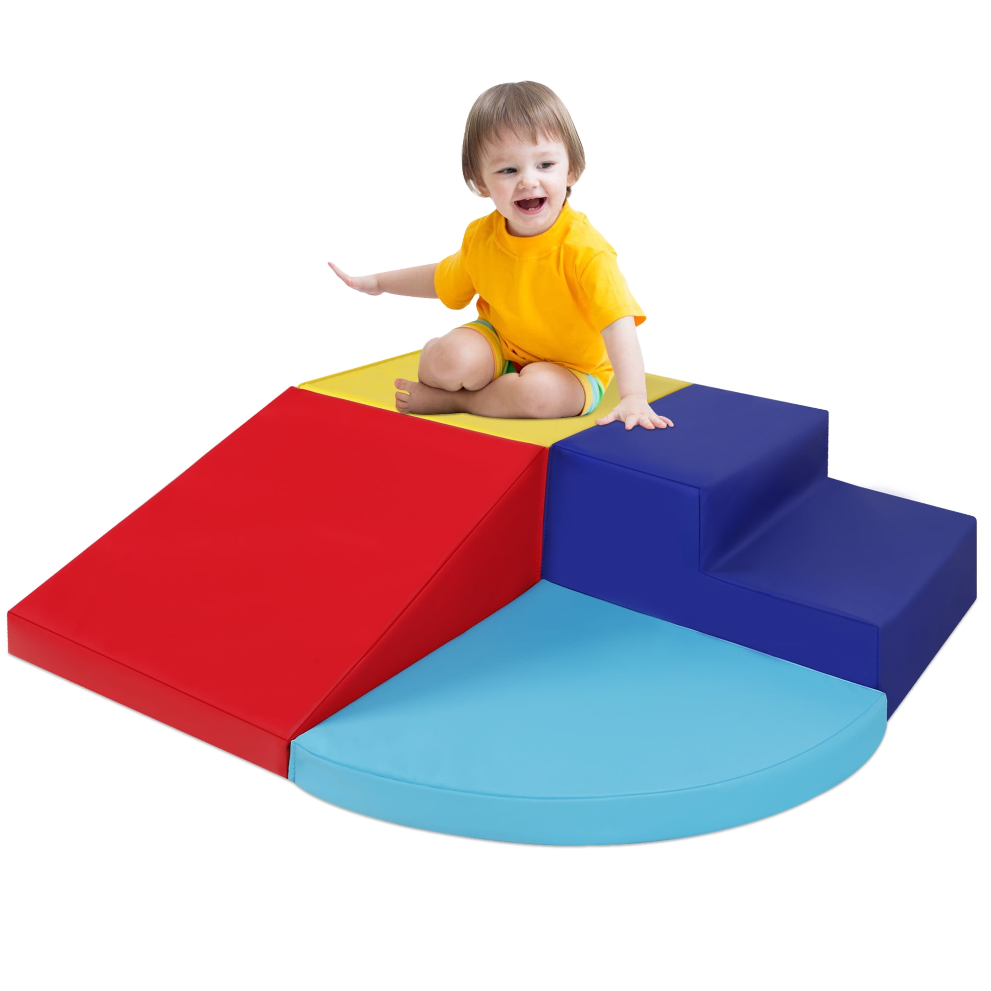 4-Piece Multicolor Foam Climbing Blocks for Toddlers