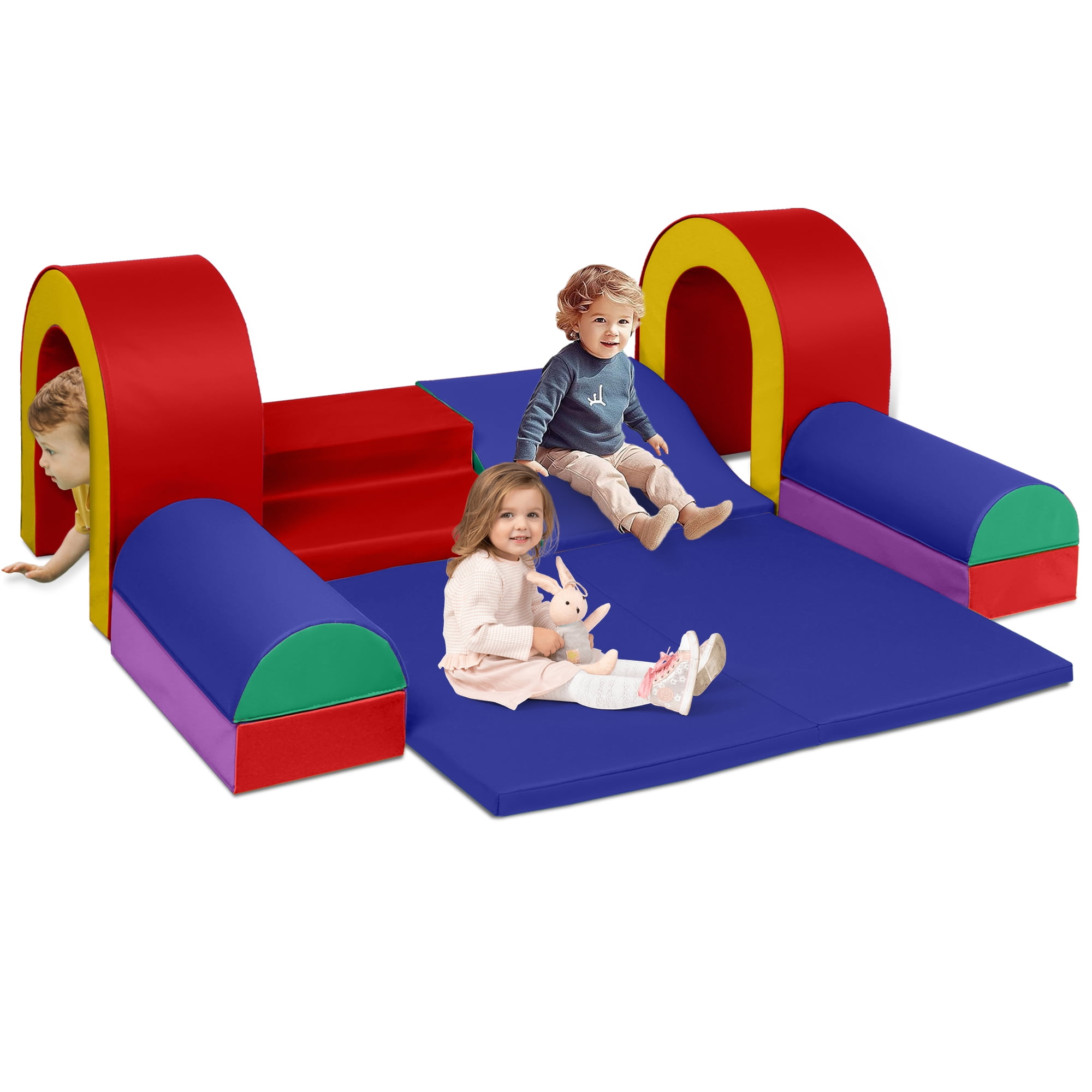 4-Piece Multicolor Foam Climbing Blocks for Toddlers