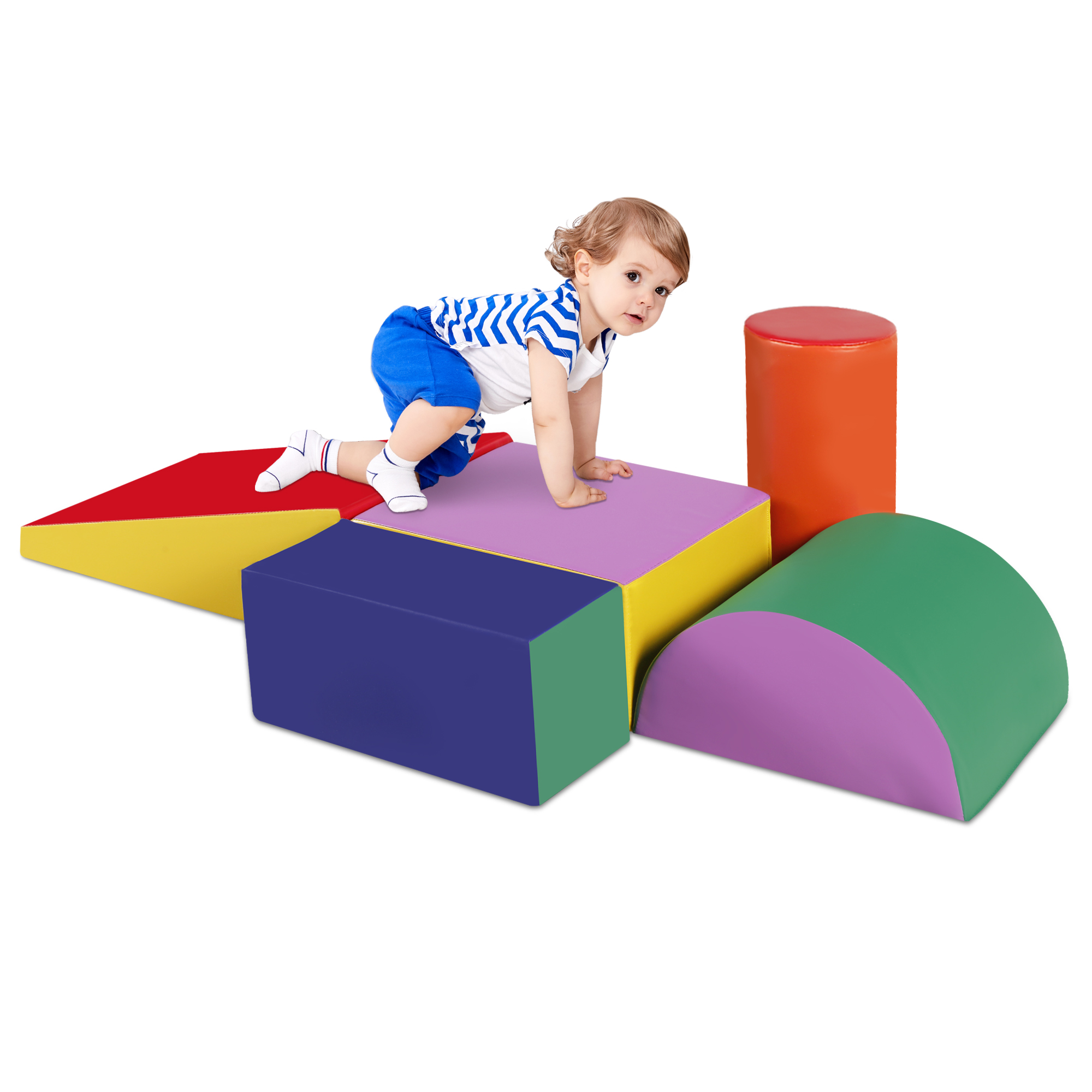 AILEEKISS Climb Foam Blocks for Toddler, 4Pcs Soft Baby Climb and Crawl
