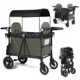 thumbnail image 1 of AILEEKISS Stroller Wagon for 2 Toddlers with Canopy, All-Terrain Baby Wagon Stroller,55 Pounds, Green, 1 of 14