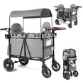 thumbnail image 1 of AILEEKISS Stroller Wagon for 2 Toddlers with Canopy, All-Terrain Baby Wagon Stroller,55 Pounds, Grey, 1 of 14
