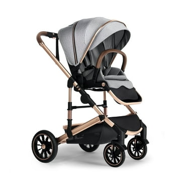 AILEEKISS 2-in-1 Baby Stroller with Adjustable Seat, Foldable Stroller for Toddler, 26 Pounds, Dark Grey
