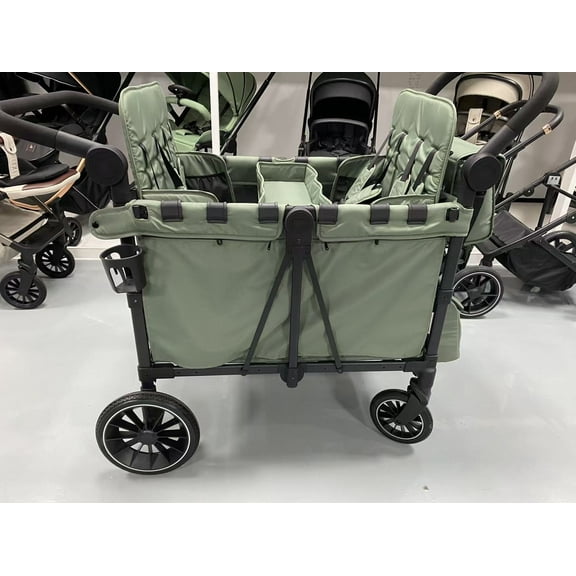 AILEEKISS Wagon Stroller with Adjustable Canopy, Foldable Baby Wagon for Toddler, 59 Pounds, Grey