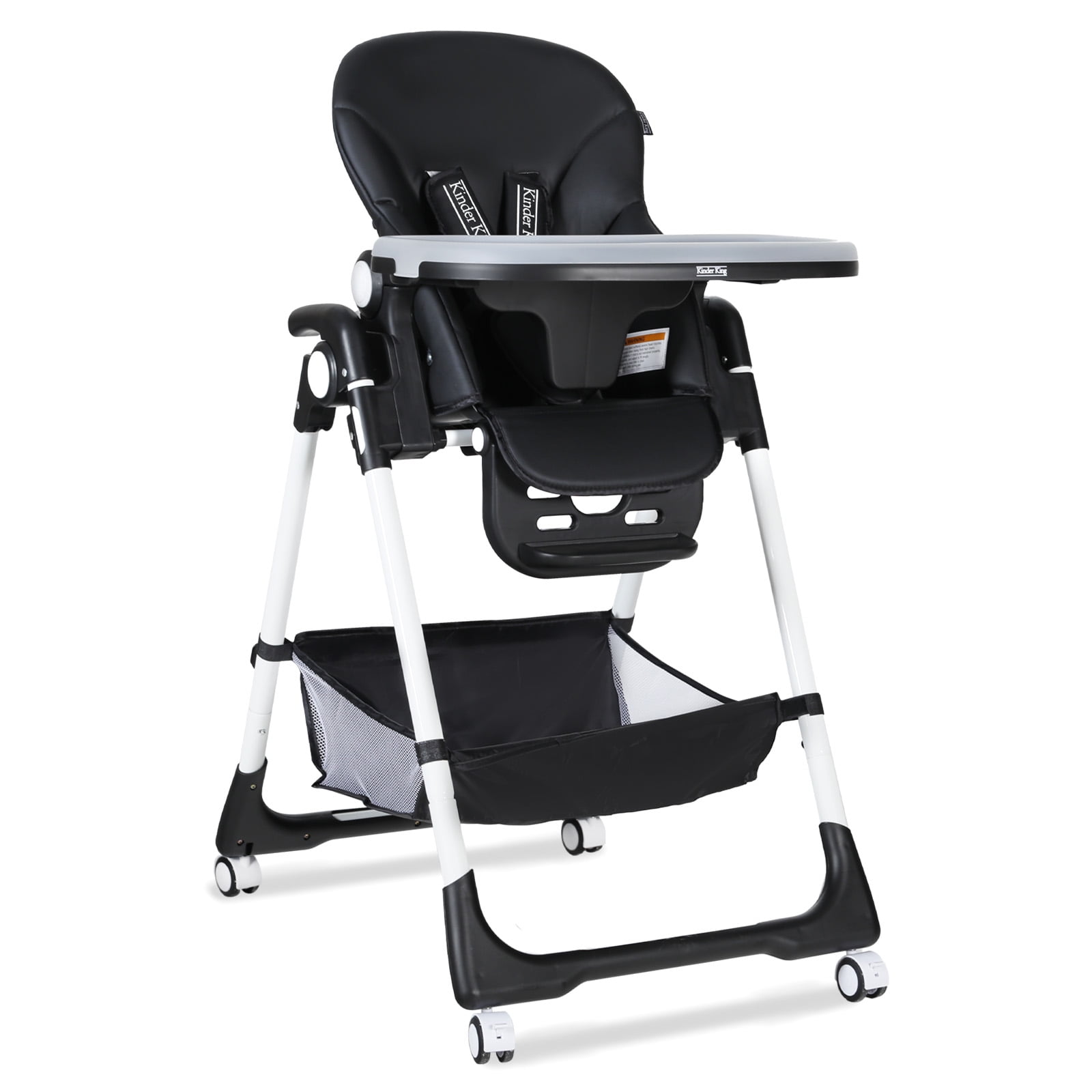 AILEEKISS Foldable Baby High Chair with Wheels Adjustable Height