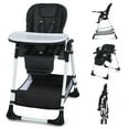 thumbnail image 1 of AILEEKISS Foldable Baby High Chair with Wheels, Adjustable Recline Toddler Eating Chair, Black, 1 of 12