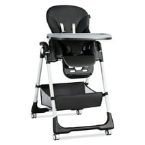 AILEEKISS Foldable Baby High Chair with Wheels, Adjustable Recline Toddler Eating Chair, Black