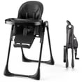 thumbnail image 1 of AILEEKISS Foldable High Chair for Baby, Toddler Eating Chair with Detachable Double Trays, Black, 1 of 12
