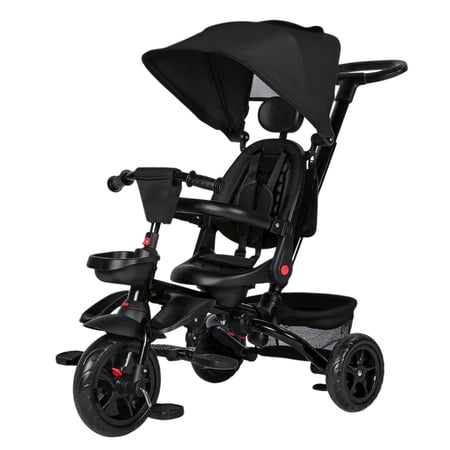 AILEEKISS Foldable Toddler Stroller with Push Handle, 7-in-1 Stroller for Infant 1-5 Years, Black
