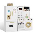thumbnail image 1 of AILEEKISS Wood Kids Play Kitchen, Pretend Kitchen Playset for Children Age 3 Years up, White, 1 of 14