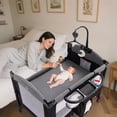thumbnail image 1 of AILEEKISS 4-in-1 Portable Baby Play Yard with Changing Table for Newborn, Grey, 1 of 13