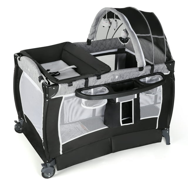 AILEEKISS Unisex Nursery Center, Foldable Baby Playard with Changing