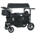 thumbnail image 1 of AILEEKISS Collapsible Wagon Stroller for 2 Toddlers with Adjustable Canopy, 44 Pounds, Black, 1 of 16