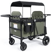 AILEEKISS Wagon Stroller for 4 Toddlers, 4-in-1 Baby Wagon with Canopy, 59 Pounds, Green