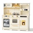 thumbnail image 1 of AILEEKISS Kids Toy Kitchen for Children, Pretend Kids Play Kitchen Set with Cooking Accessories, Beige, 1 of 13