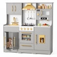 thumbnail image 1 of AILEEKISS Wood Kids Play Kitchen, Pretend Kitchen Playset for Children Age 3 Years up, Grey, 1 of 9