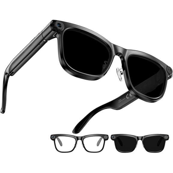 AILENBLE Smart Glasses 8MP 4K Camera 1080P Video Stabilization Bluetooth 5.3 Open-Ear Audio ENC AI Translation Anti-Blue Light Lenses